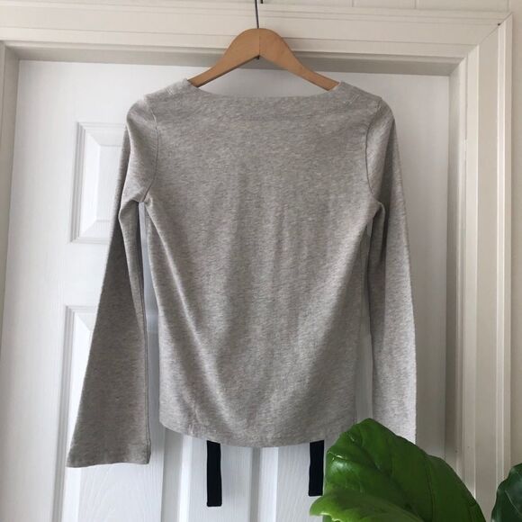NEW ✨ J.Crew Grey Velvet Bow Keyhole Top XXS - Picture 8 of 8